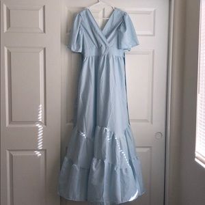 Light blue long dress with sleeves